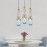 Blue Smoky Clear Shade Lighting Fixtures Arabic Copper Glass Pendant Lamp