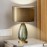 Luxury Design Fashion Glass Holder Lampshade Fabric Sofa Side Led Fashion Glass Table Lamp