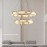 Indoor Lighting Luxury Ring Kitchen Island Copper Glass Modern Industrial Copper Pendant Chandelier Lamp