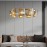 Nordic smoky gray or amber glass simple round Modern Copper Chandelier Lamp