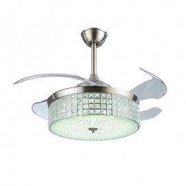 Crystal Chandelier Invisible Ceiling LED Crystal Fan lamp