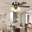 Ceiling installation wooden blade European style fan light