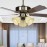 Ceiling installation wooden blade European style fan light