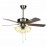 Ceiling installation wooden blade European style fan light